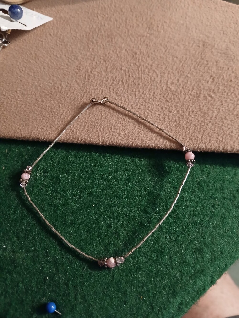 Silver And Pink Anklet And Pink CZ And Silver Earrings